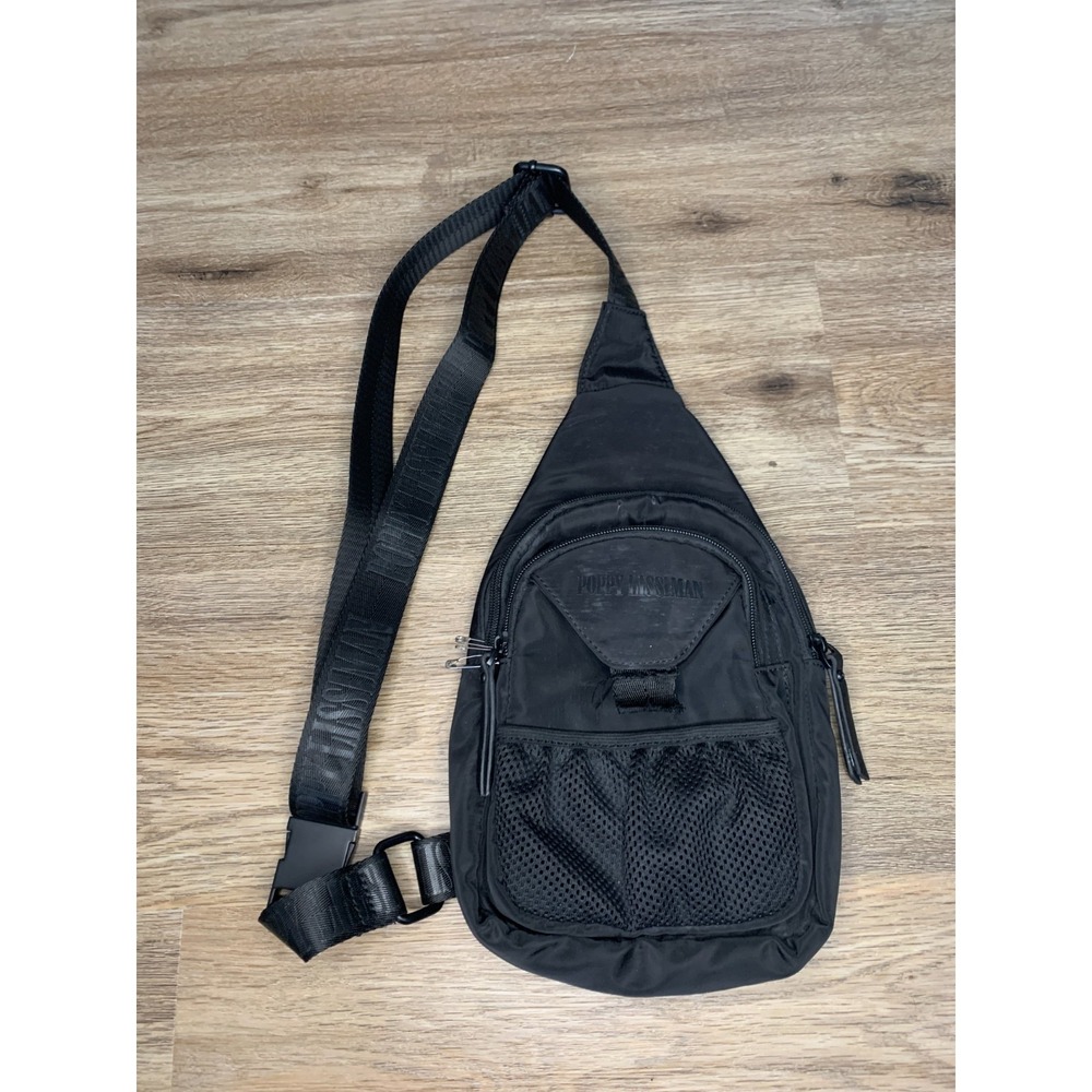 Poppy Lissiman Sling Crossbody Bag Backpack in Black - 14 inches - Flawed